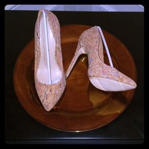 4.75 inch Cork Stilleto pointed-toe Pump